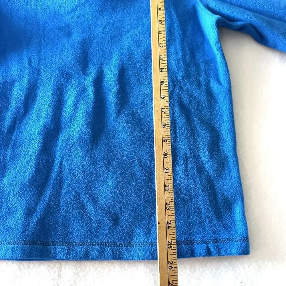 Lands End Kids XL 18-20 Long 1/4‎ Zip Pullover Fleece Sweater Blue Tunic Length
